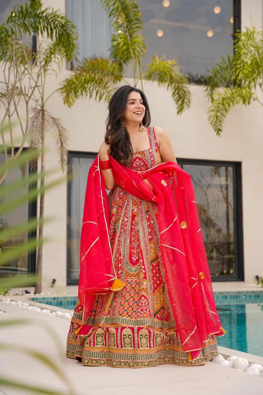 Anarkali gown with dupatta