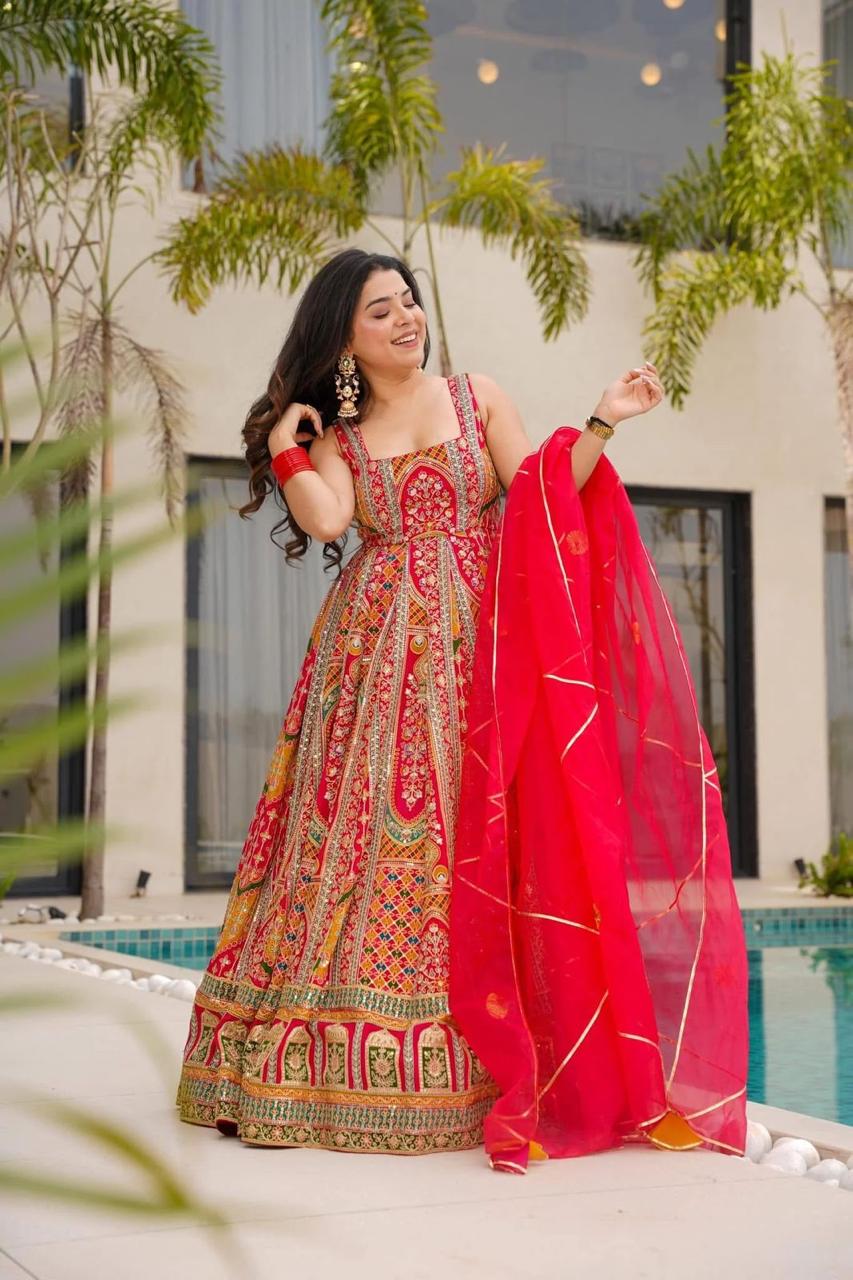 Anarkali gown with dupatta