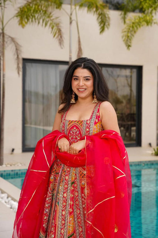 Anarkali gown with dupatta