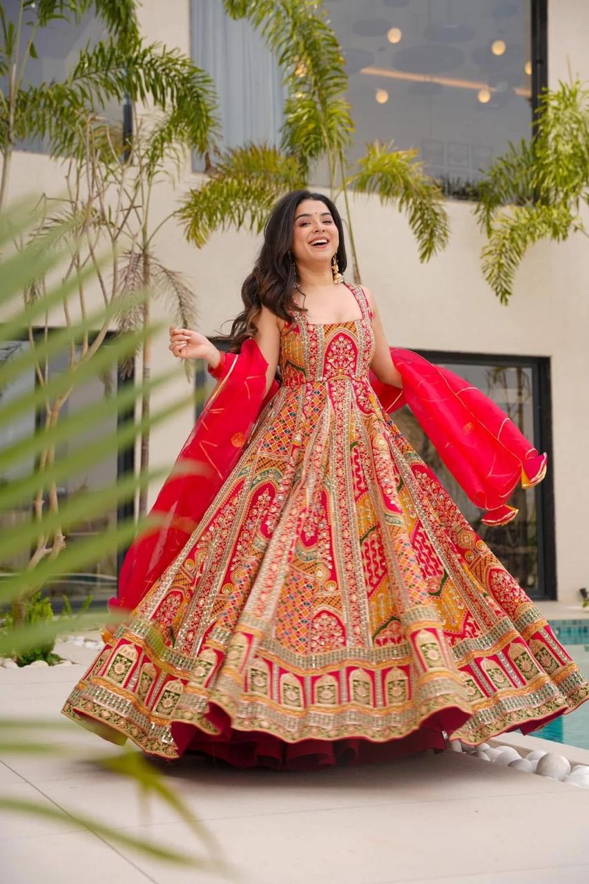 Anarkali gown with dupatta